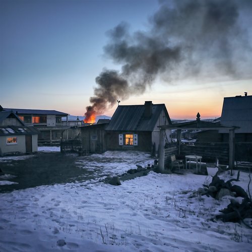 A house burning